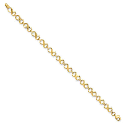 10K Gelbgold Poliert Unendlichkeit Armband
