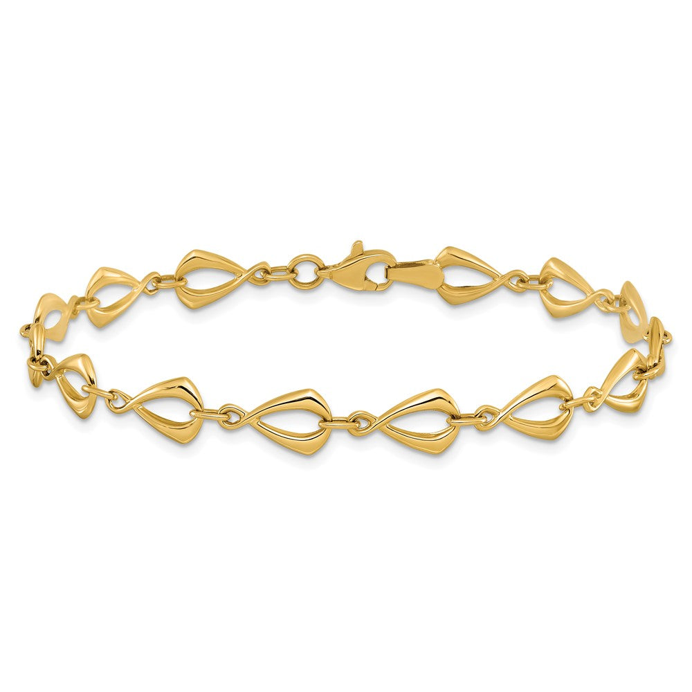 10K Gelbgold Poliert Fantasieglieder Armband