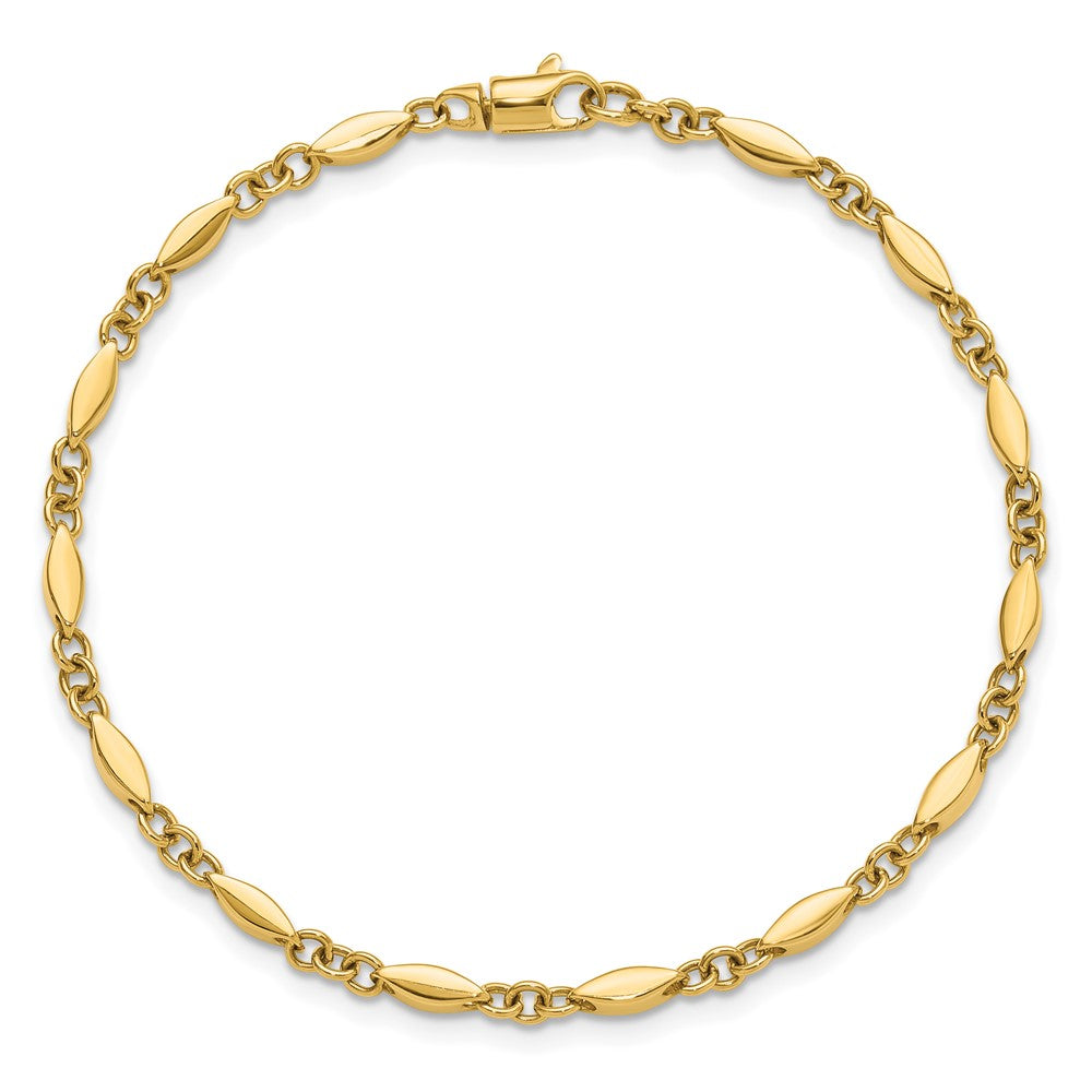 10K Gelbgold Poliert Fantasieglieder Armband