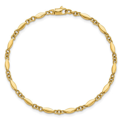 10K Gelbgold Poliert Fantasieglieder Armband