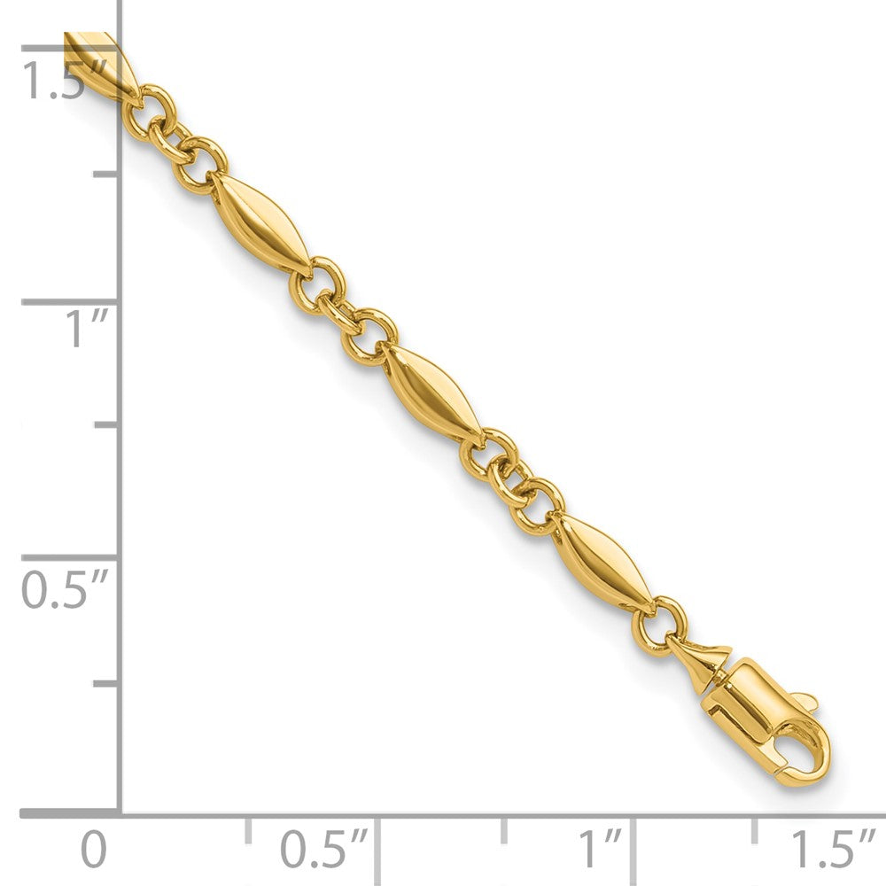 10K Gelbgold Poliert Fantasieglieder Armband