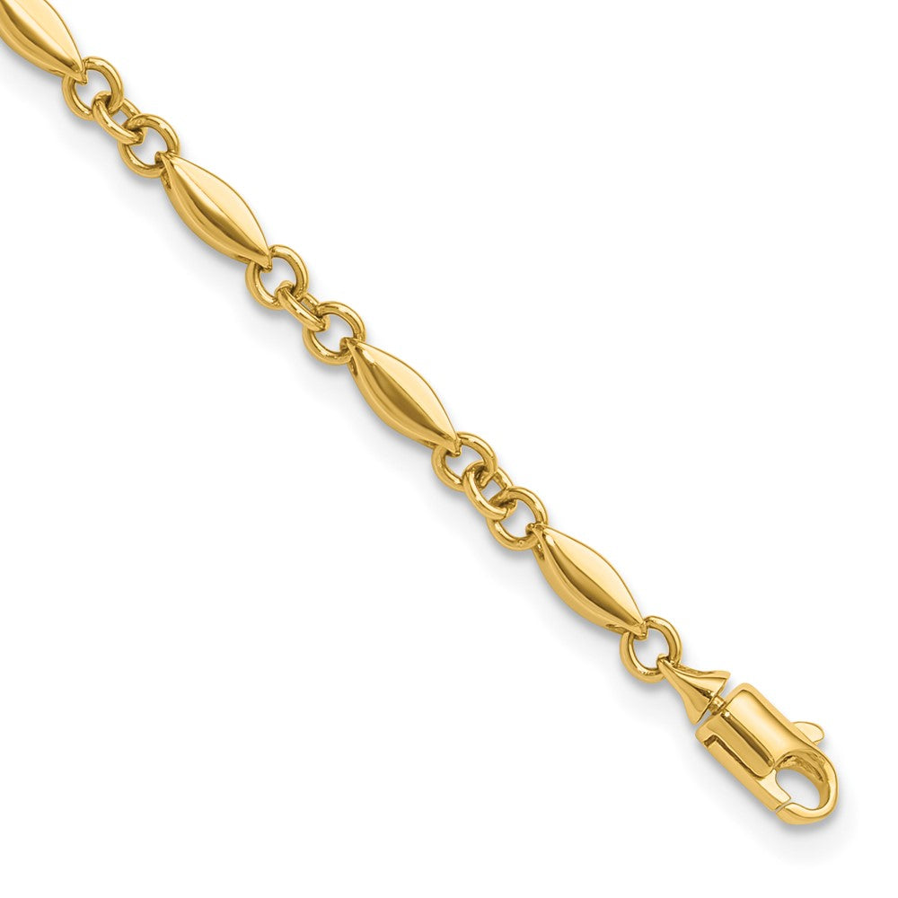 10K Gelbgold Poliert Fantasieglieder Armband