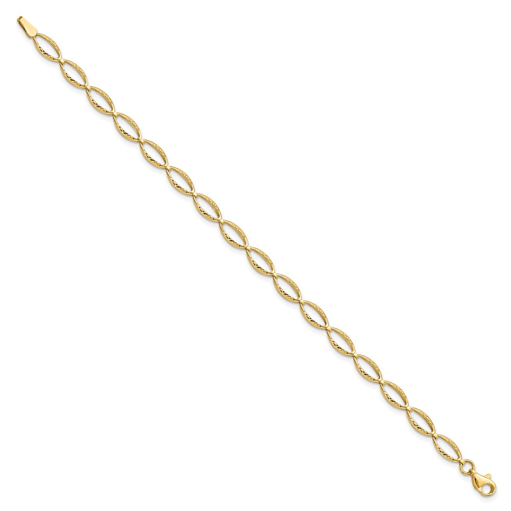 10K Gelbgold Poliert und Diamantiert Armband