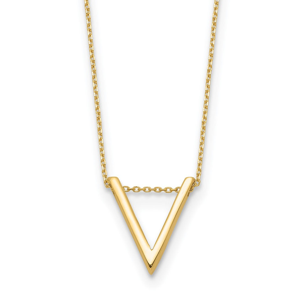 10K Gelbgold Poliert V Halskette