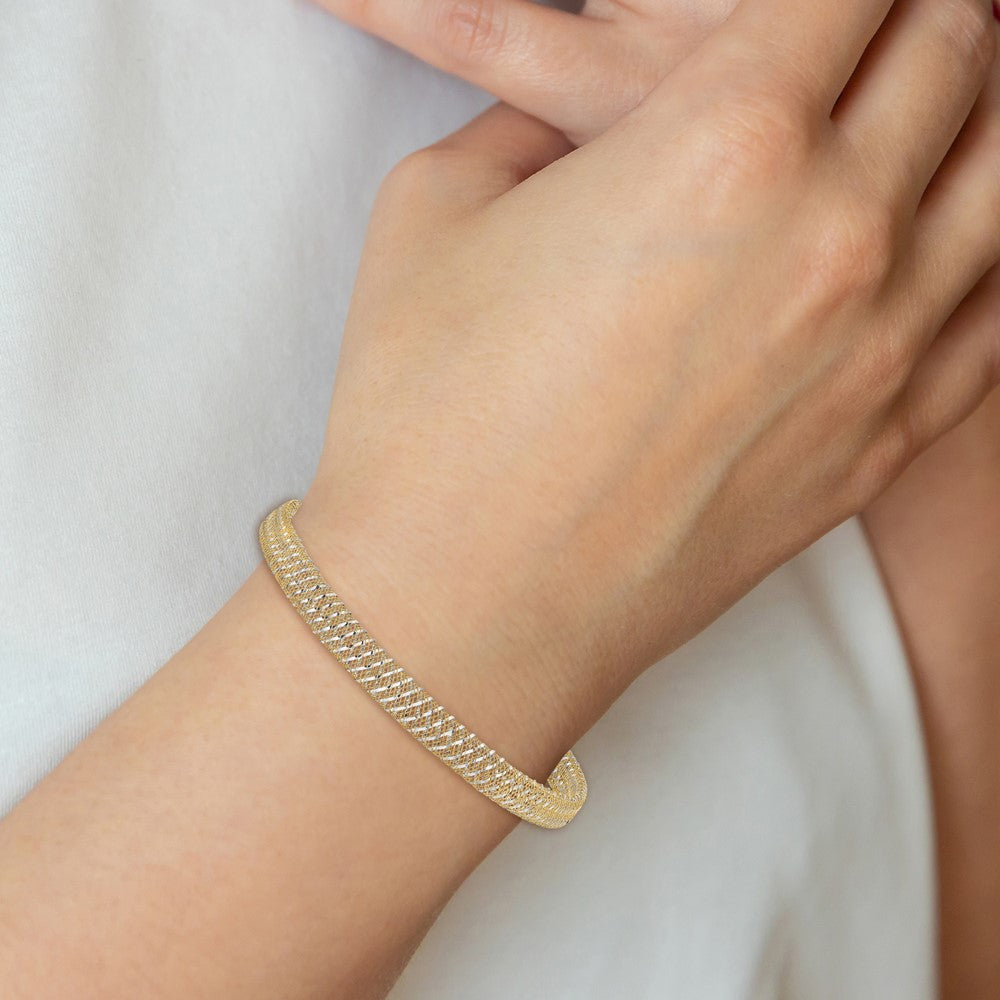 10K Gelb Rhodium mit Beschichtung Poliert Dehnbar Armreif