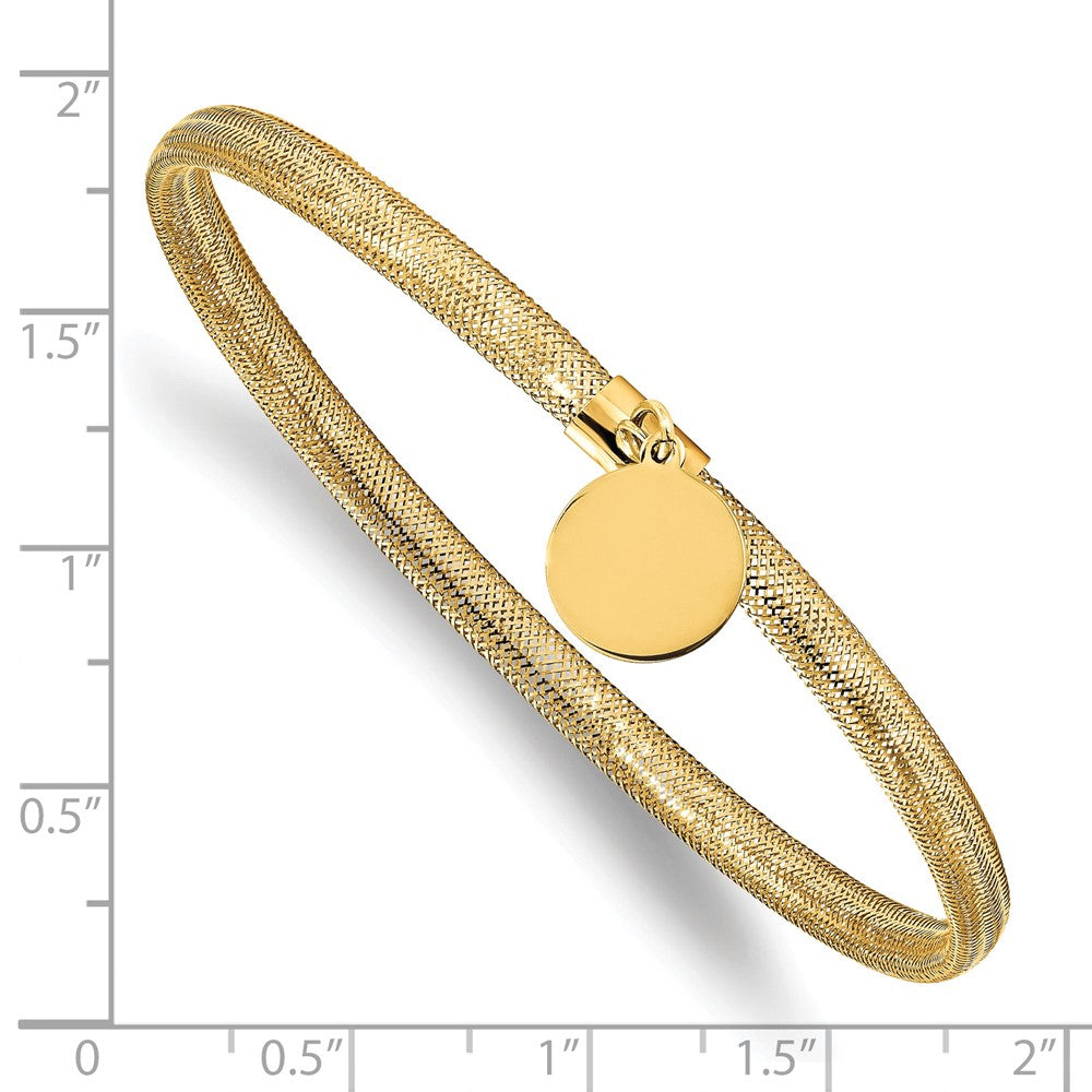 10K Gelbgold Dehnbar Netz Hängend Charm Armband