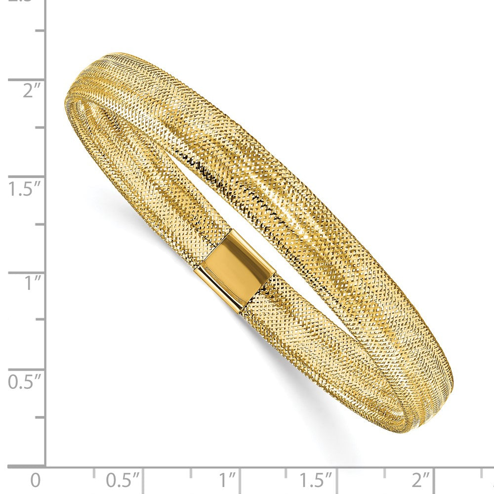 10K Gelbgold Poliert Netz Dehnbar Armband
