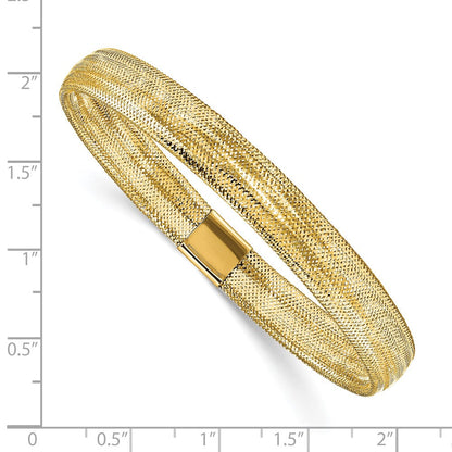 10K Gelbgold Poliert Netz Dehnbar Armband