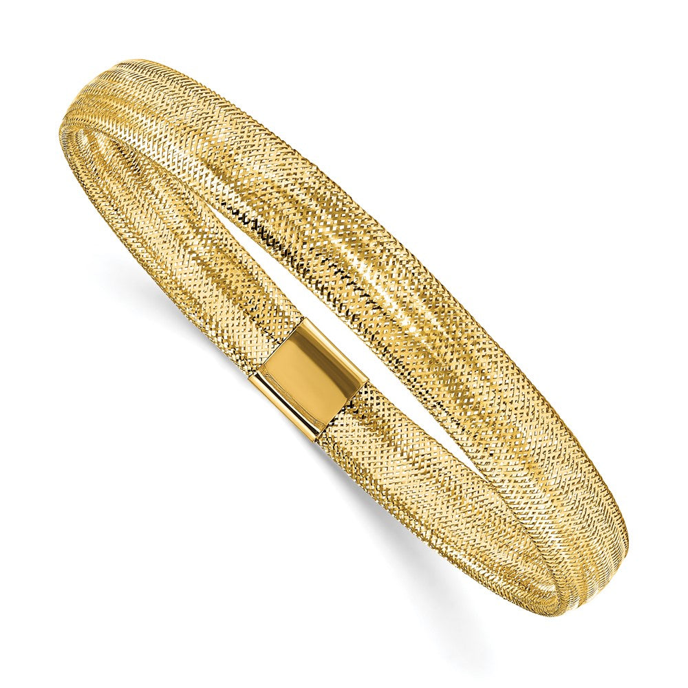10K Gelbgold Poliert Netz Dehnbar Armband
