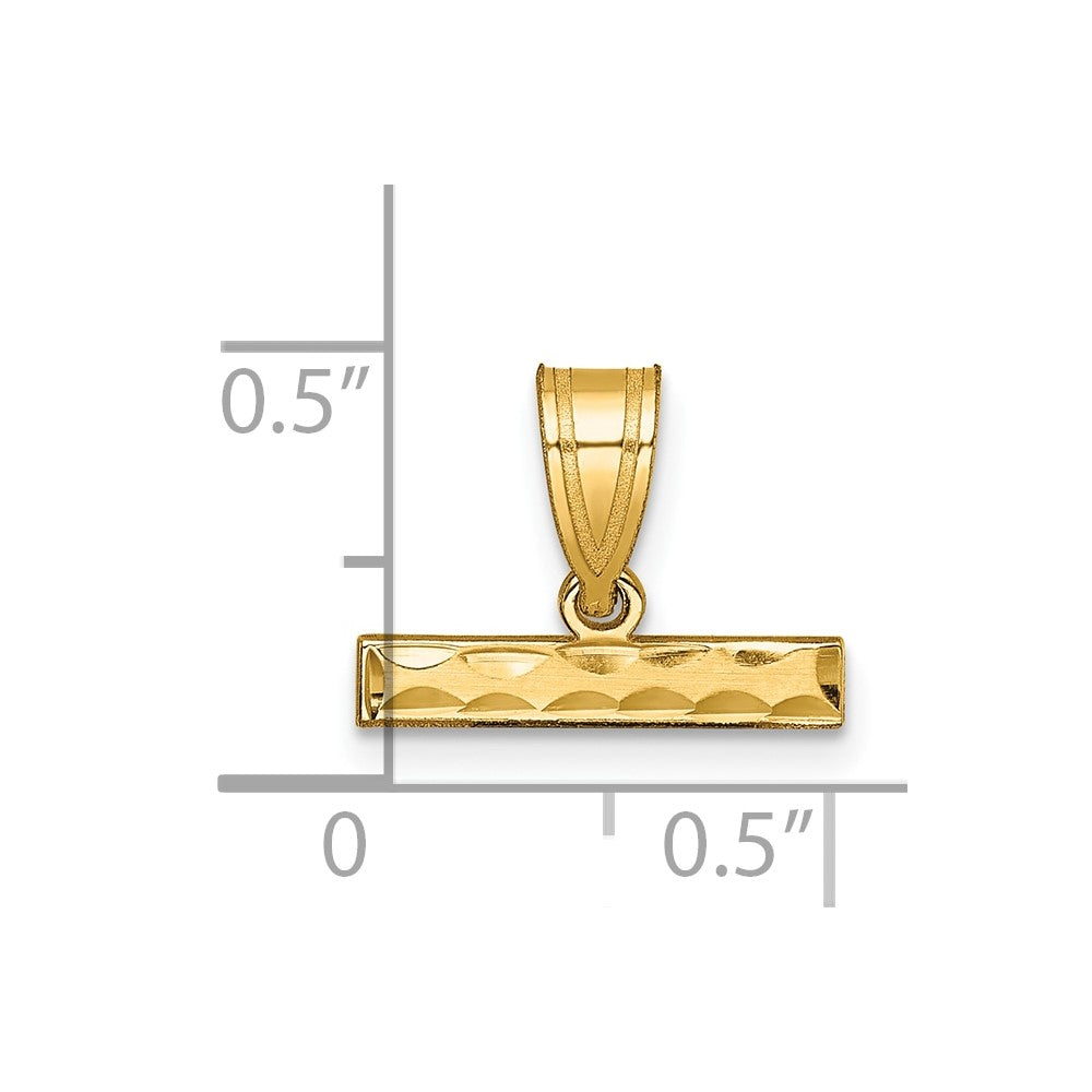 10K Gelbgold 10ky Casted Groß Diamantiert Oberteil Charm