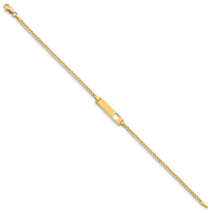 10K Gelbgold Flach Panzer Glieder Id Gliederarmband