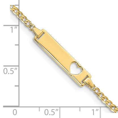 10K Gelbgold Flach Panzer Glieder Id Gliederarmband