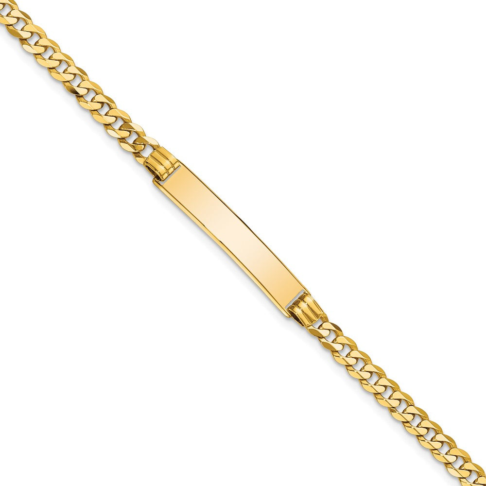 10K Gelbgold Flach Panzer Glieder Id Gliederarmband