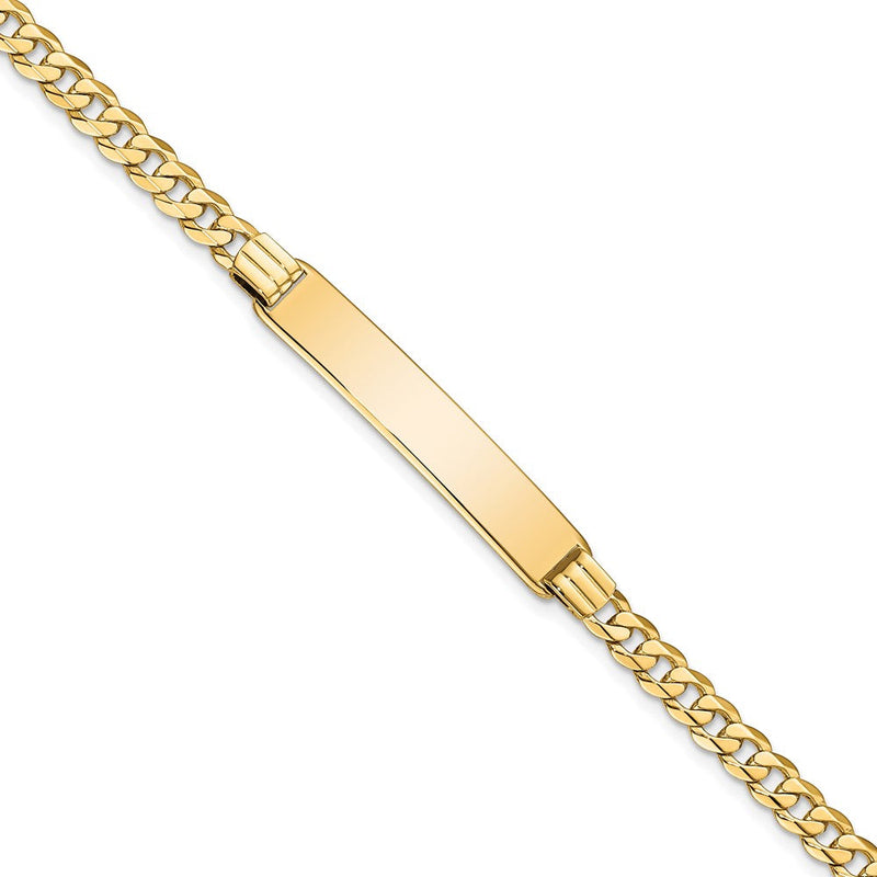 10K Gelbgold Flach Panzer Glieder Id Gliederarmband