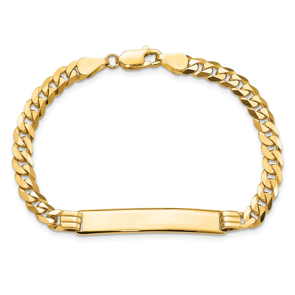 10K Gelbgold Flach Panzer Glieder Id Gliederarmband