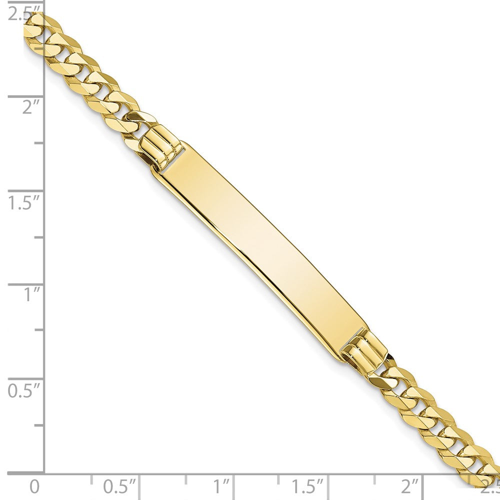 10K Gelbgold Flach Panzer Glieder Id Gliederarmband