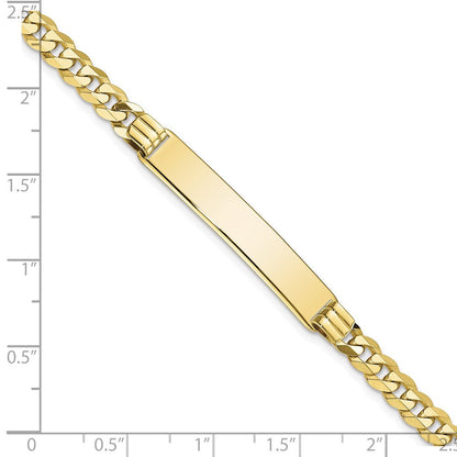 10K Gelbgold Flach Panzer Glieder Id Gliederarmband