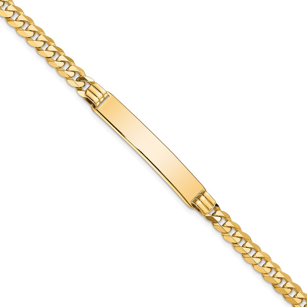 10K Gelbgold Flach Panzer Glieder Id Gliederarmband