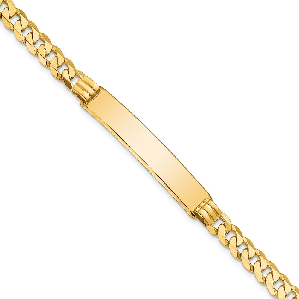 10K Gelbgold Flach Panzer Glieder Id Gliederarmband