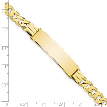 10K Gelbgold Flach Panzer Glieder Id Gliederarmband