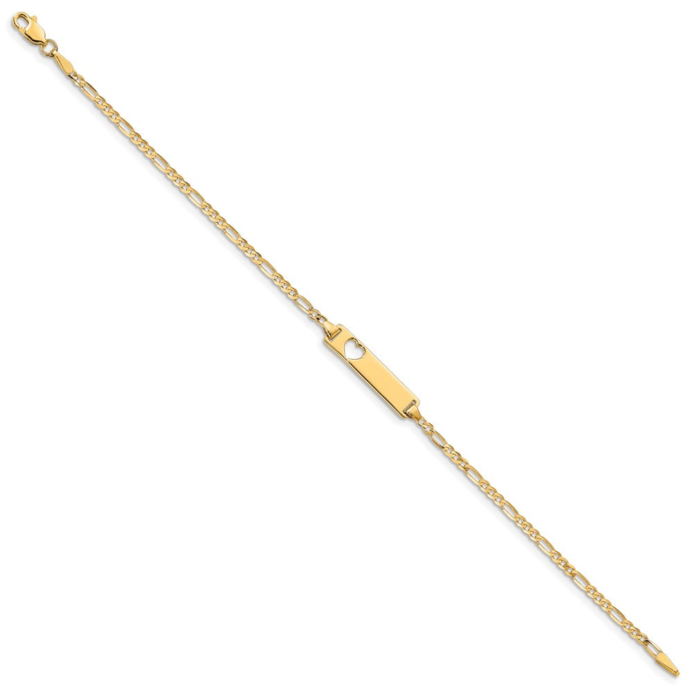 10K Gelbgold Figaro Glieder Id Gliederarmband