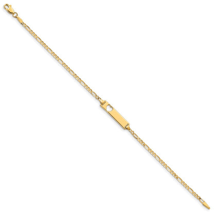 10K Gelbgold Figaro Glieder Id Gliederarmband