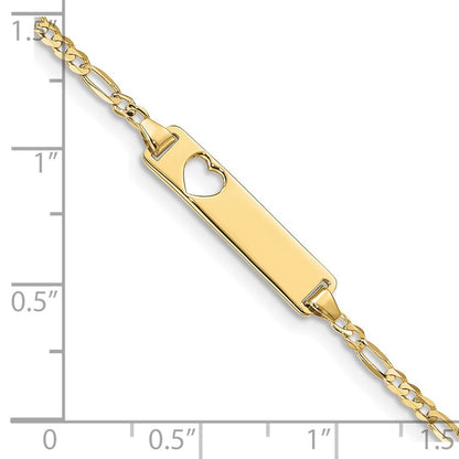 10K Gelbgold Figaro Glieder Id Gliederarmband