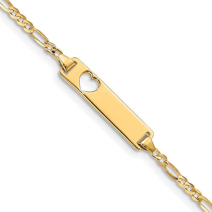 10K Gelbgold Figaro Glieder Id Gliederarmband
