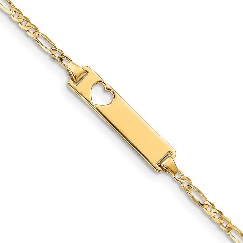 10K Gelbgold Figaro Glieder Id Gliederarmband