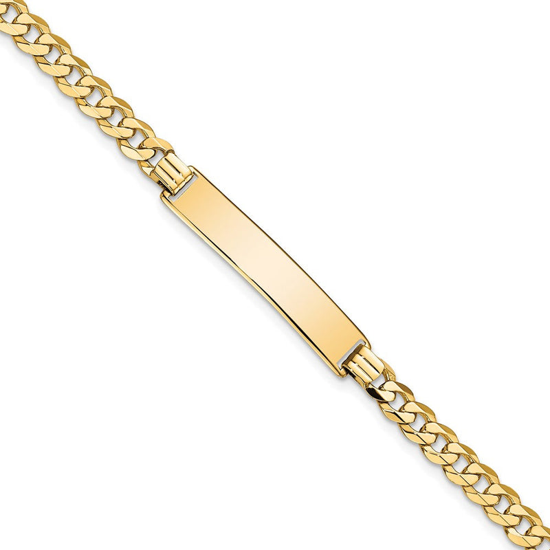 10K Gelbgold Flach Panzer Glieder Id Gliederarmband