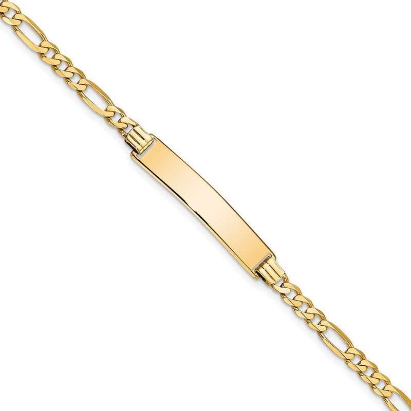 10K Gelbgold Figaro Glieder Id Gliederarmband