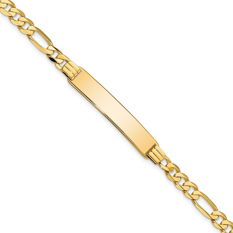 10K Gelbgold Figaro Glieder Id Gliederarmband