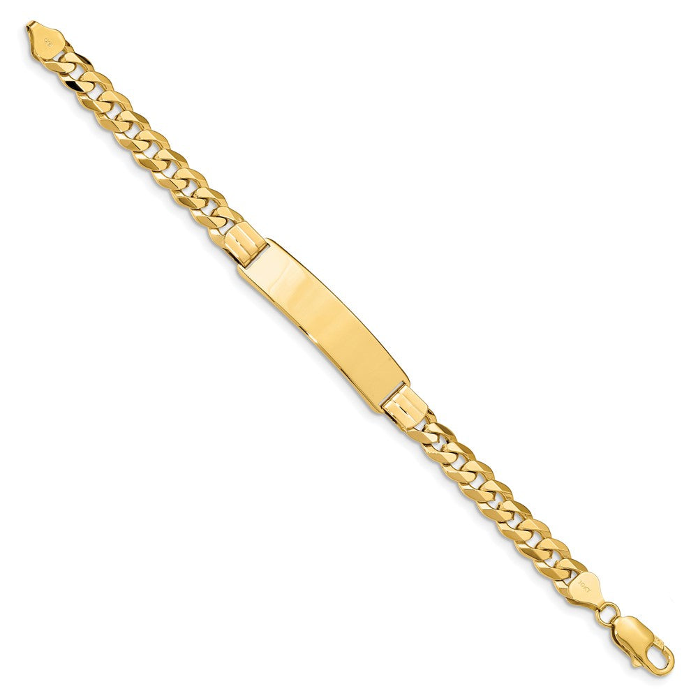 10K Gelbgold Flach Panzer Glieder Id Gliederarmband