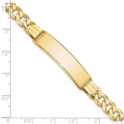 10K Gelbgold Flach Panzer Glieder Id Gliederarmband