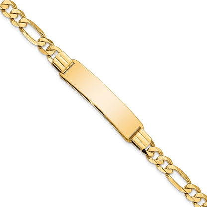 10K Gelbgold Figaro Glieder Id Gliederarmband