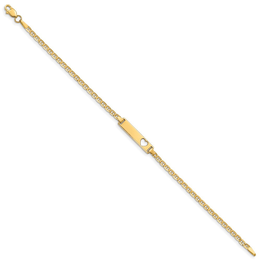 10K Gelbgold Flach Anker Glieder Id Gliederarmband