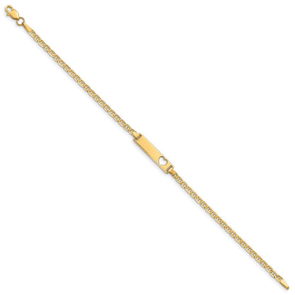10K Gelbgold Flach Anker Glieder Id Gliederarmband
