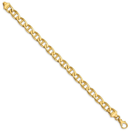 10K Gelbgold 8.5mm Hand-polished Anker Glieder Gliederarmband