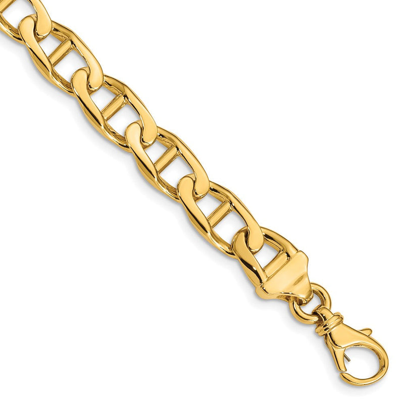10K Gelbgold 8.5mm Hand-polished Anker Glieder Gliederarmband