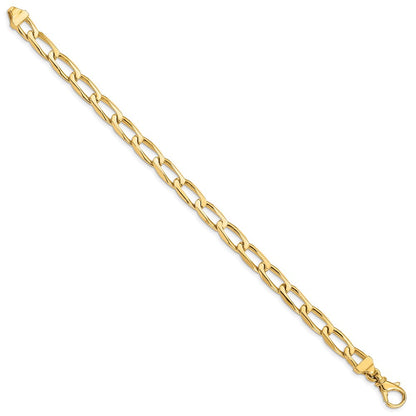 10K Gelbgold 6.5mm Hand-polished Offen Glieder Gliederarmband
