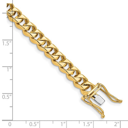 10K Gelbgold 7mm Hand-polished Traditional Glieder Gliederarmband