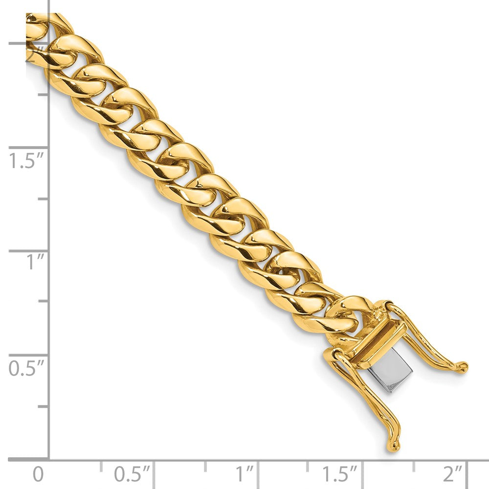 10K Gelbgold 7.25mm Hand-polished Abgerundet Panzer Glieder Gliederarmband