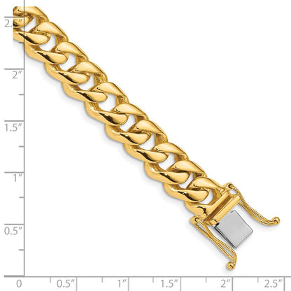 10K Gelbgold 9.6mm Hand-polished Abgerundet Panzer Glieder Gliederarmband