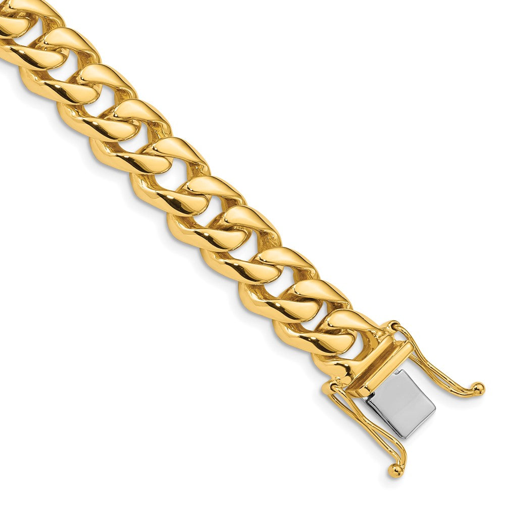 10K Gelbgold 9.6mm Hand-polished Abgerundet Panzer Glieder Gliederarmband