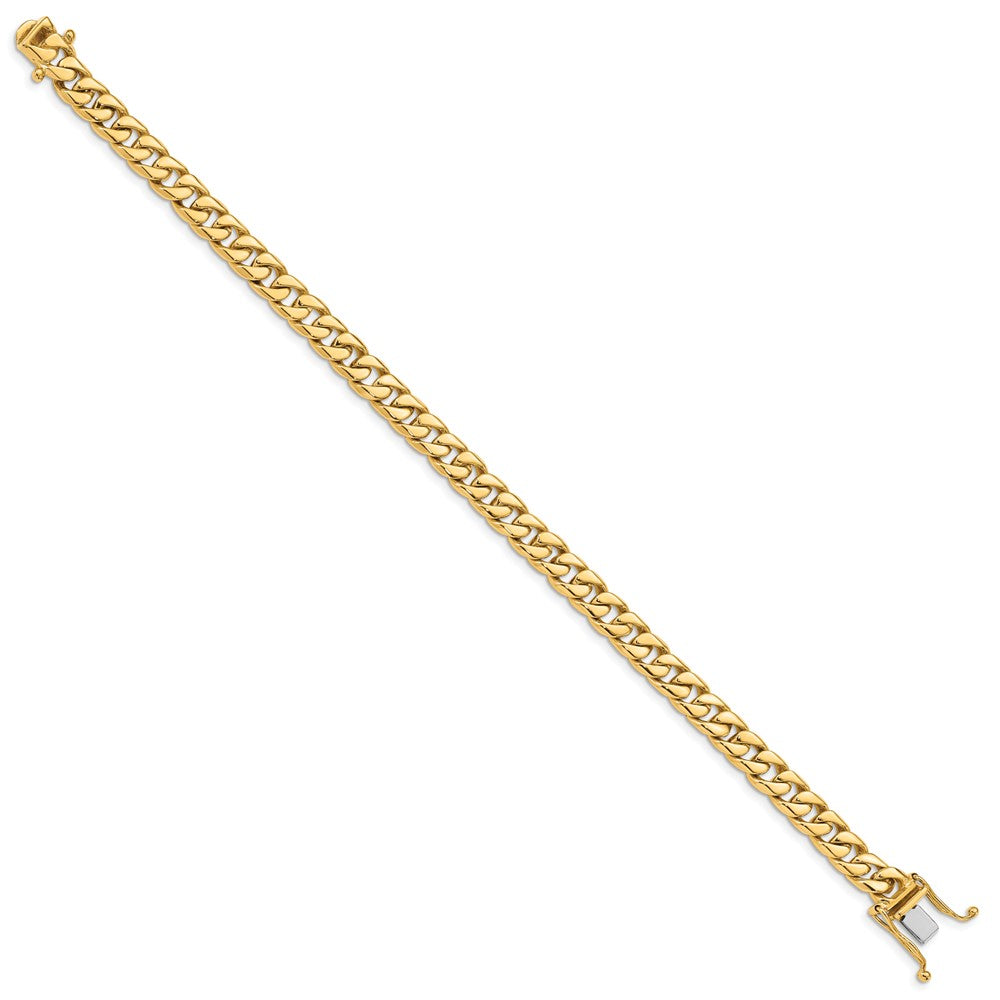 10K Gelbgold 6.8mm Hand-polished Flach Abgeschrägt Panzer Glieder Gliederarmband