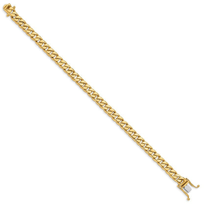 10K Gelbgold 6.8mm Hand-polished Flach Abgeschrägt Panzer Glieder Gliederarmband