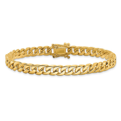 10K Gelbgold 6.8mm Hand-polished Flach Abgeschrägt Panzer Glieder Gliederarmband