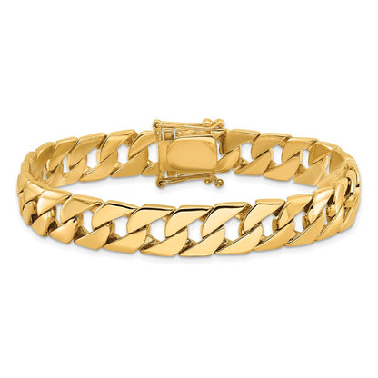 10K Gelbgold 10.2mm Hand-polished Fantasieglieder Gliederarmband