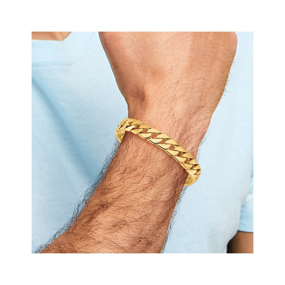 10K Gelbgold 10.2mm Hand-polished Fantasieglieder Gliederarmband
