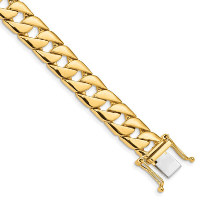 10K Gelbgold 10.2mm Hand-polished Fantasieglieder Gliederarmband